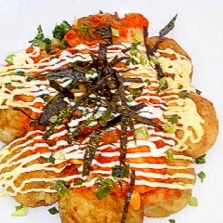 ビールが旨い キムチトッピングのたこ焼き レシピ 作り方 By O 楽天レシピ